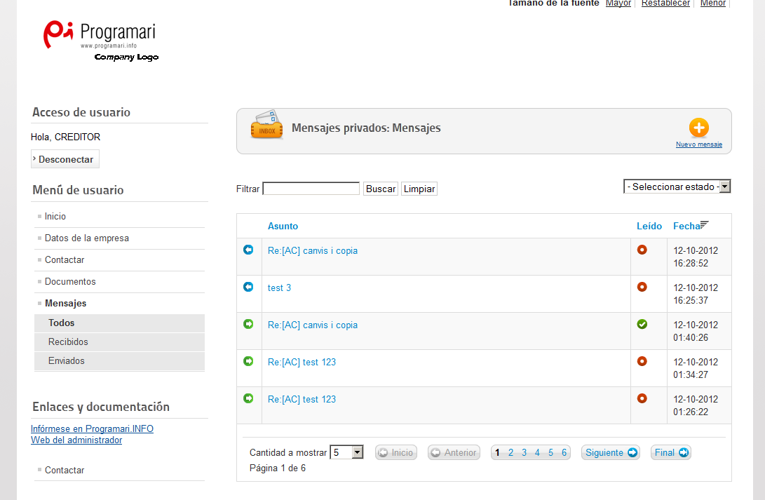 Missatgeria interna Missatgeria interna