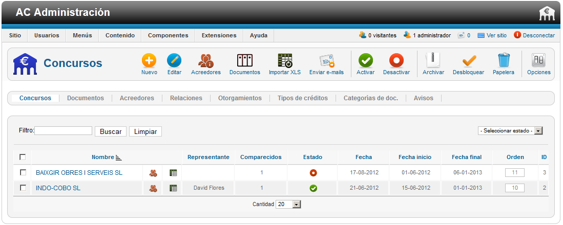 Gestió interna. Concursos Gestió interna. Concursos